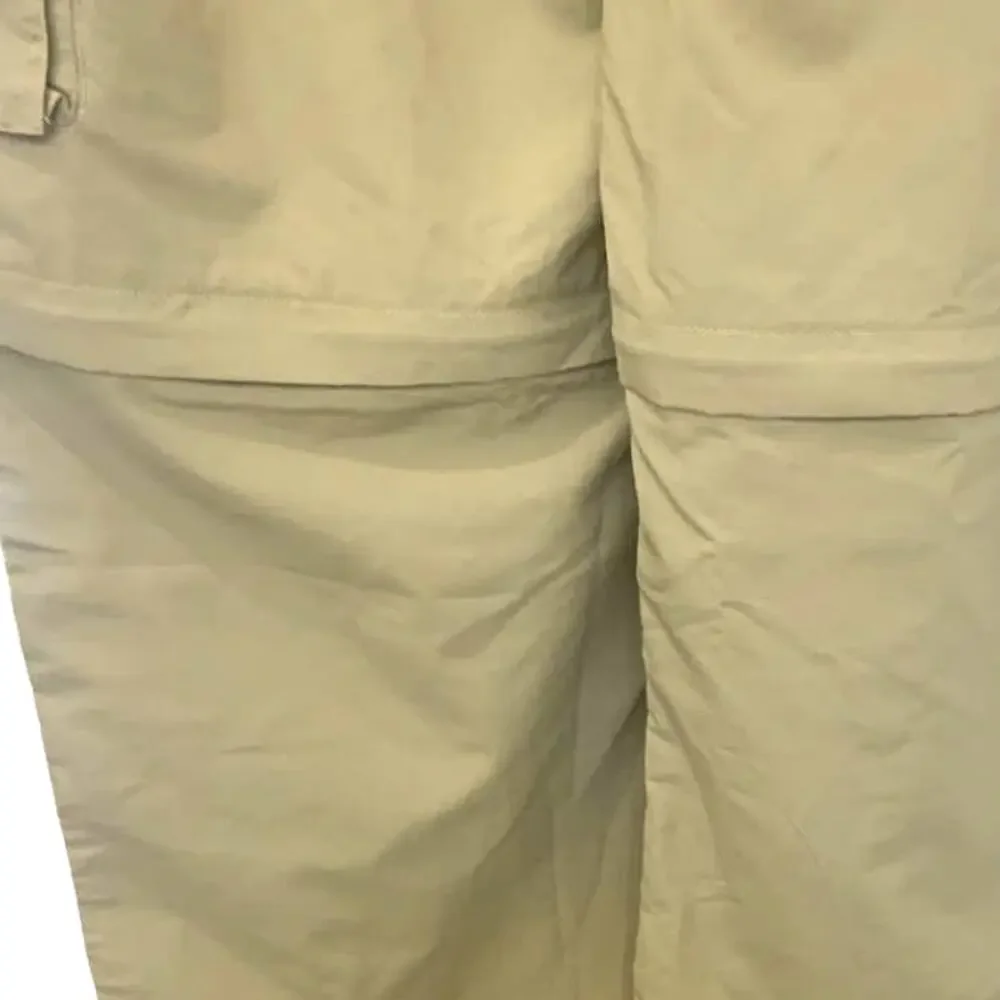 Mens Cargo Golf Pants 42/31 Green Utility Outdoor Elastic Waist Belt Zip Pocket
